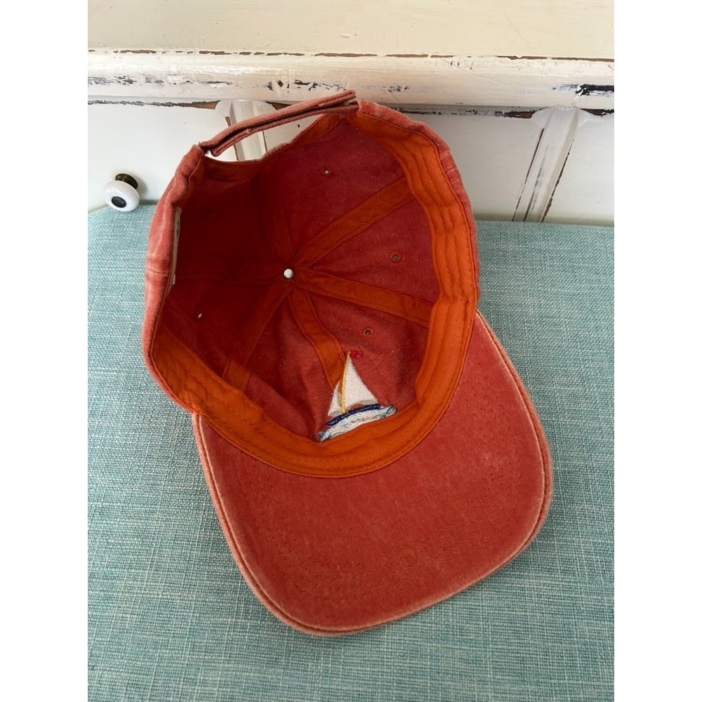 Life In Paradise KEY WEST Cap Dad Hat Washed Burnt Orange Sailboat Strapback - Picture 9 of 10